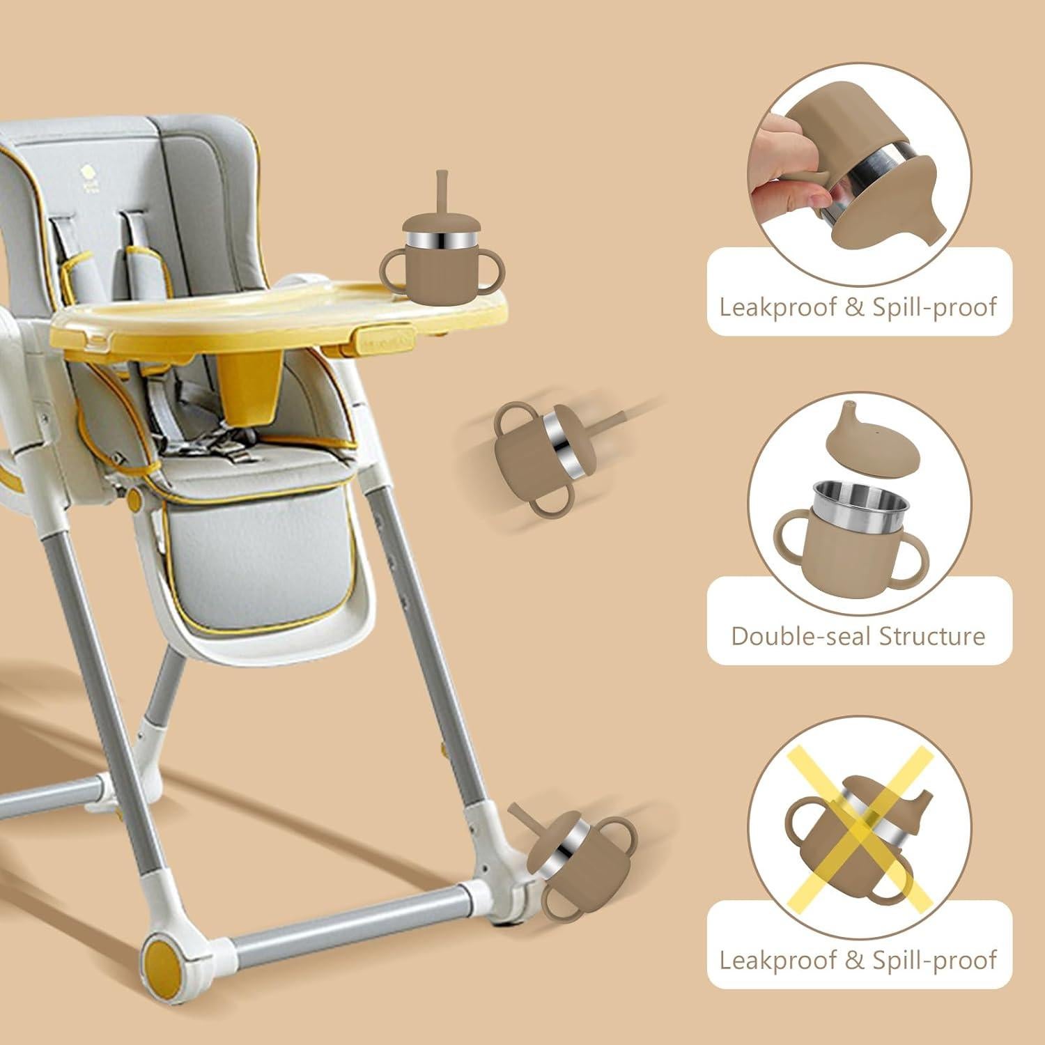 Tazas de Entrenamiento para Bebés EsOfficce 7.4 Oz 3 en 1