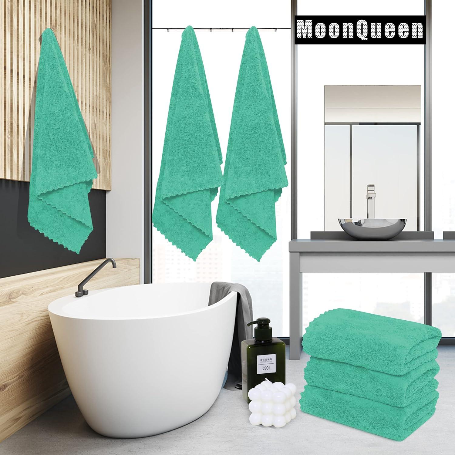 Set de Toallas de Baño MOONQUEEN 6 Piezas Microfibra Verde Aqua