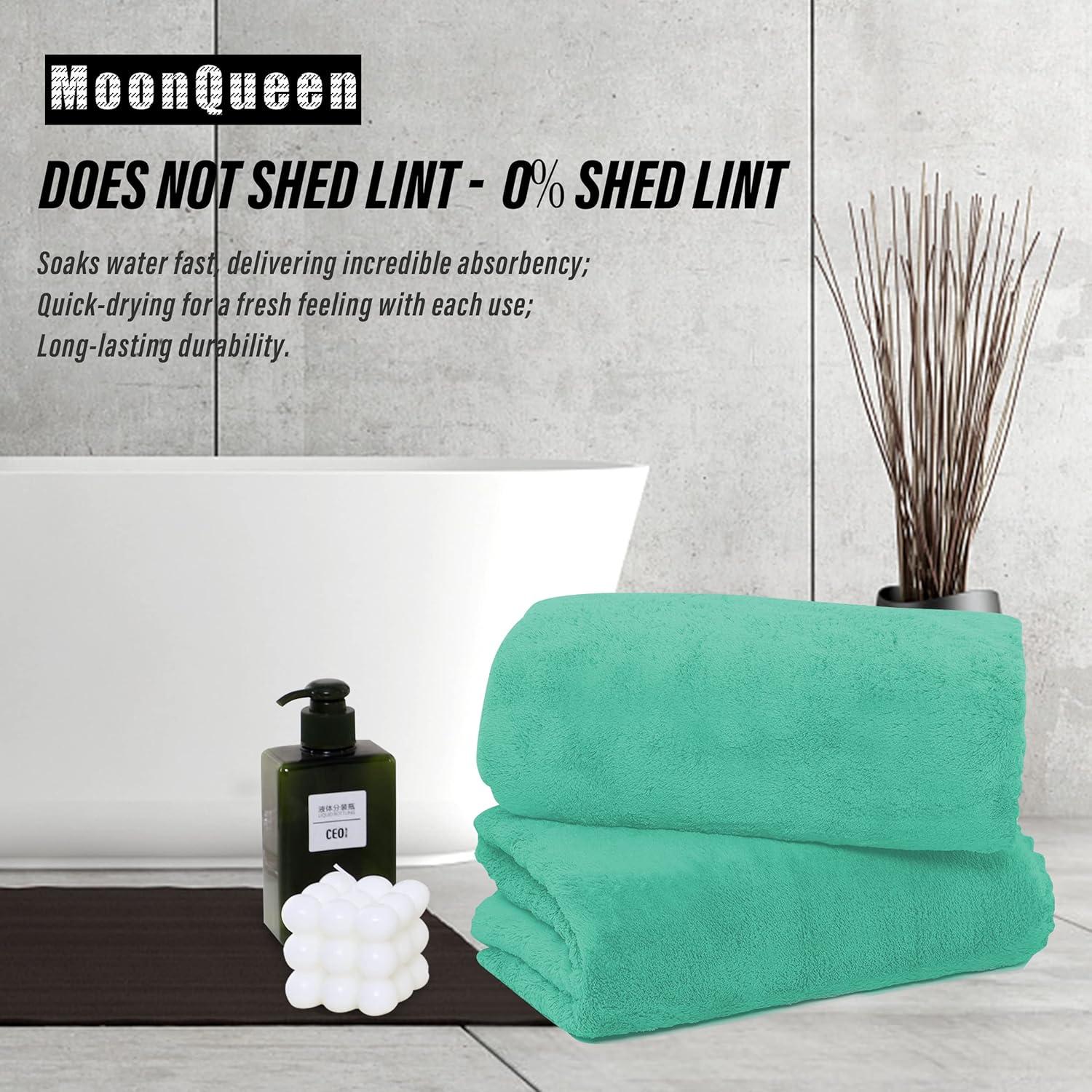 Set de Toallas de Baño MOONQUEEN 6 Piezas Microfibra Verde Aqua