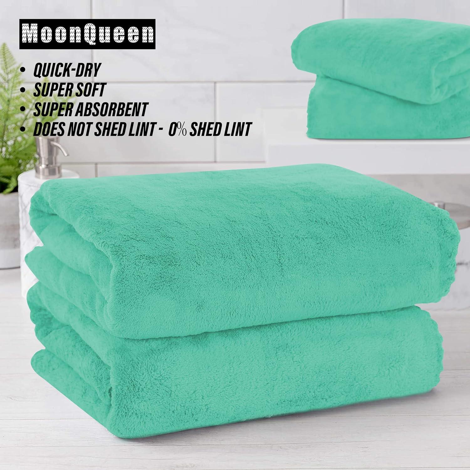 Set de Toallas de Baño MOONQUEEN 6 Piezas Microfibra Verde Aqua