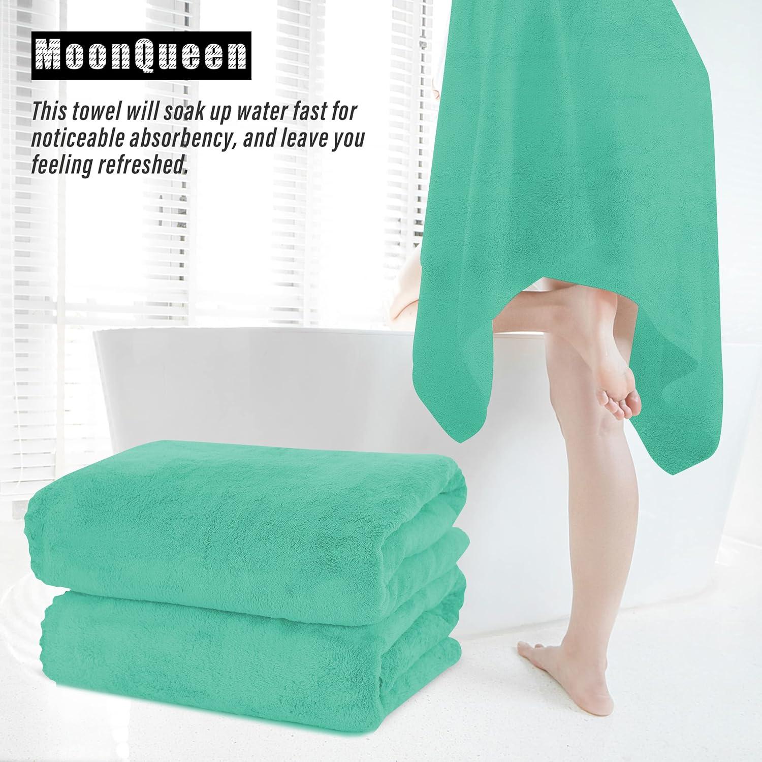 Set de Toallas de Baño MOONQUEEN 6 Piezas Microfibra Verde Aqua