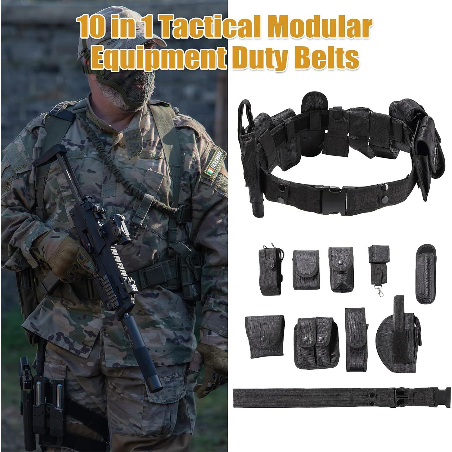 Cinturón Táctico Policial FLKQC 10 en 1 Ajustable