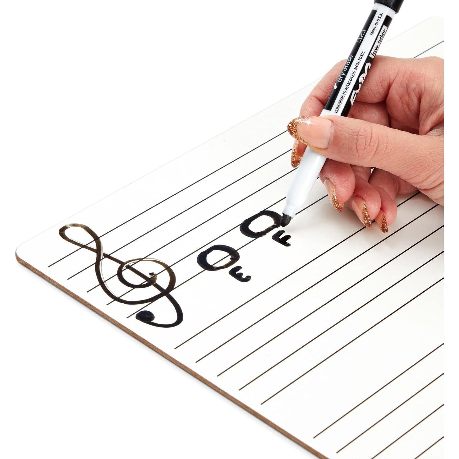 Juego de 12 Pizarras Blancas Musicales Bright Creations 22.86x30.48cm