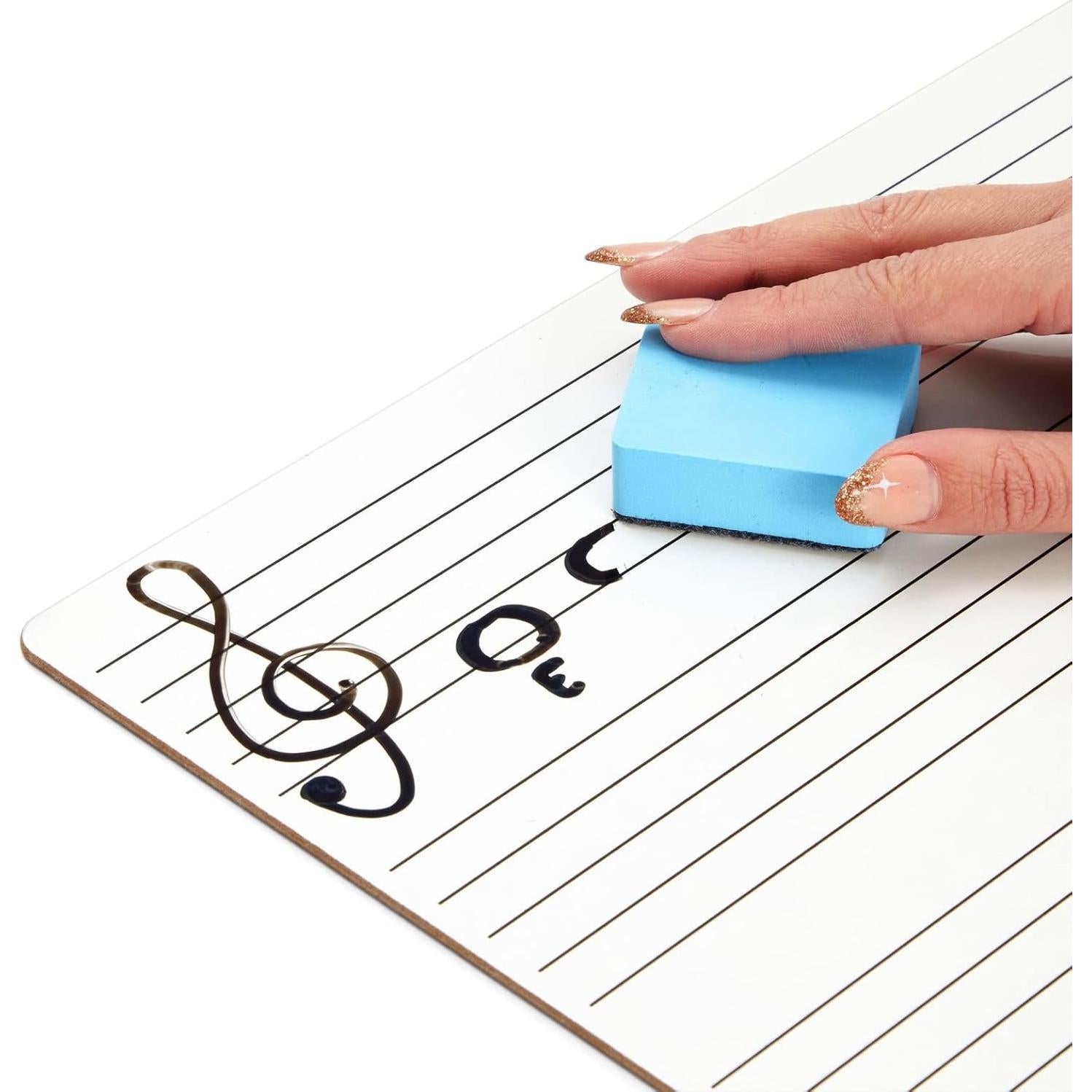 Juego de 12 Pizarras Blancas Musicales Bright Creations 22.86x30.48cm