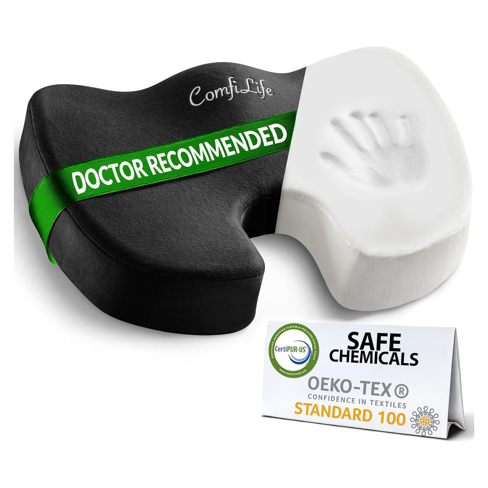 Cojín de Asiento Ortopédico ComfiLife - Espuma de Memoria 44.5x34.8cm