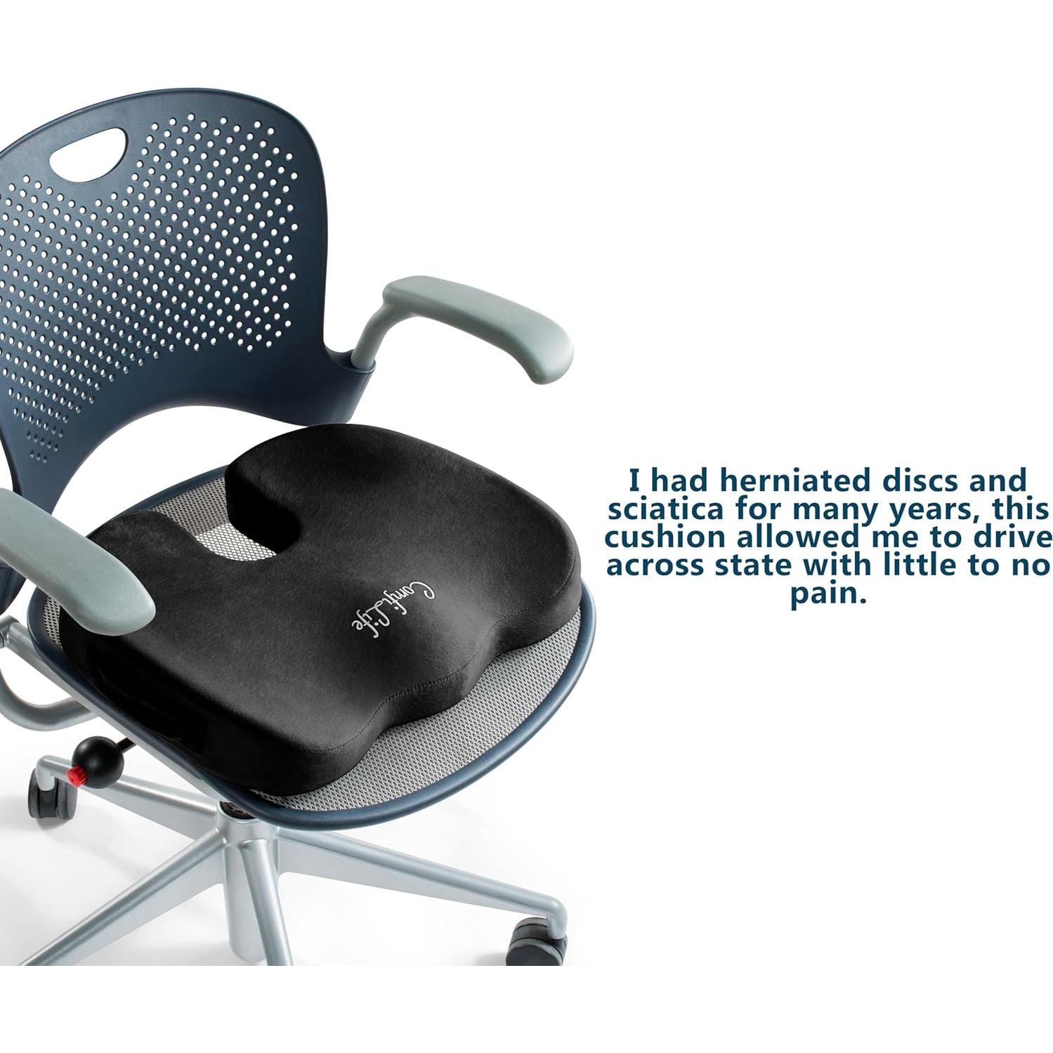 Cojín de Asiento Ortopédico ComfiLife - Espuma de Memoria 44.5x34.8cm