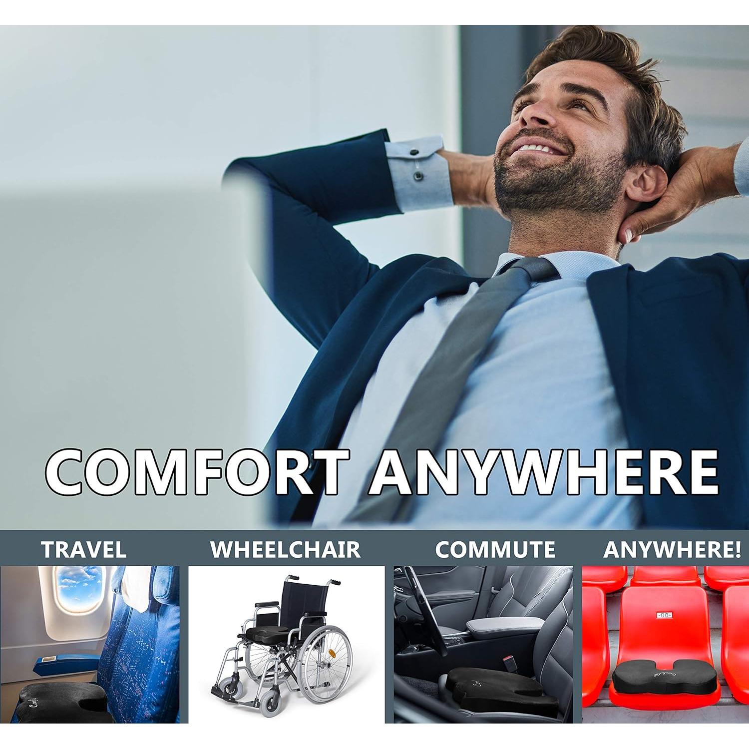 Cojín de Asiento Ortopédico ComfiLife - Espuma de Memoria 44.5x34.8cm