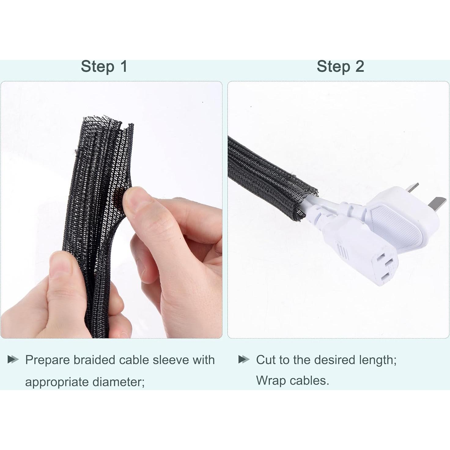 Manguito Expandible uxcell 6.35mm x 30m Negro Aislante