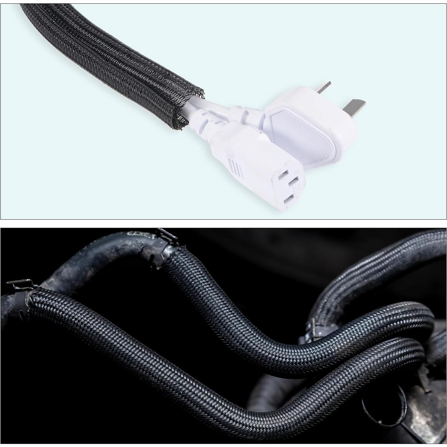 Manguito Expandible uxcell 6.35mm x 30m Negro Aislante