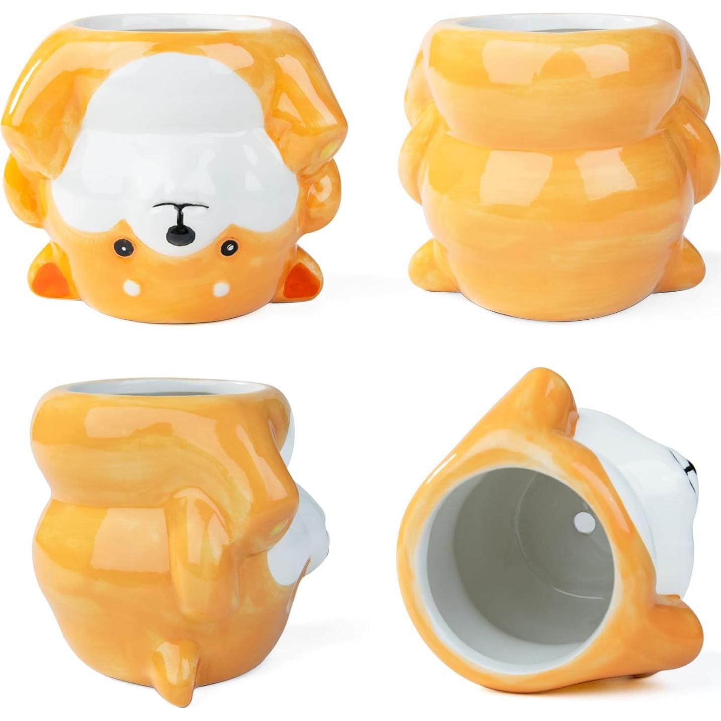 Maceta de Cerámica Corgi 11.18 cm con Drenaje para Suculentas