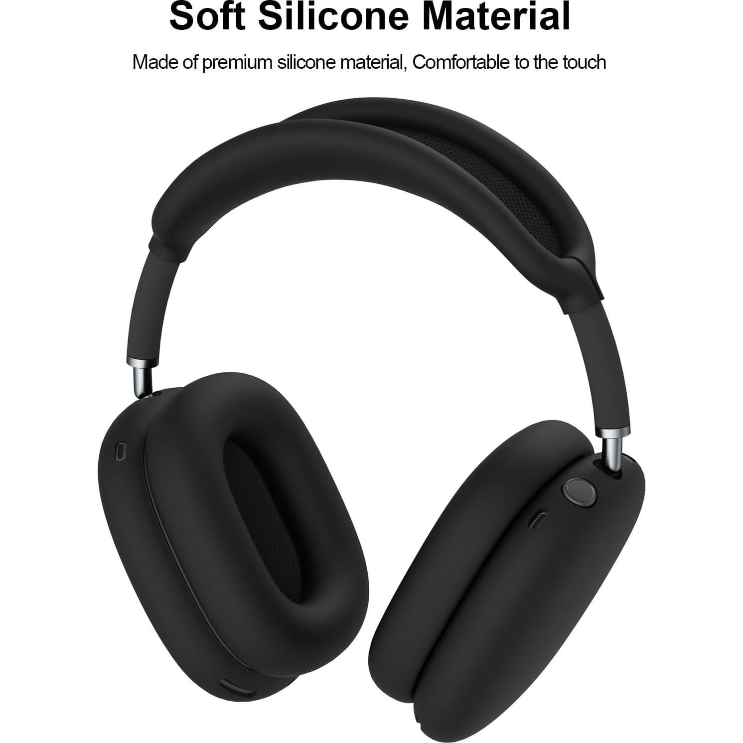 Funda Vancle para AirPods Max - Silicona Suave Negra 3 en 1