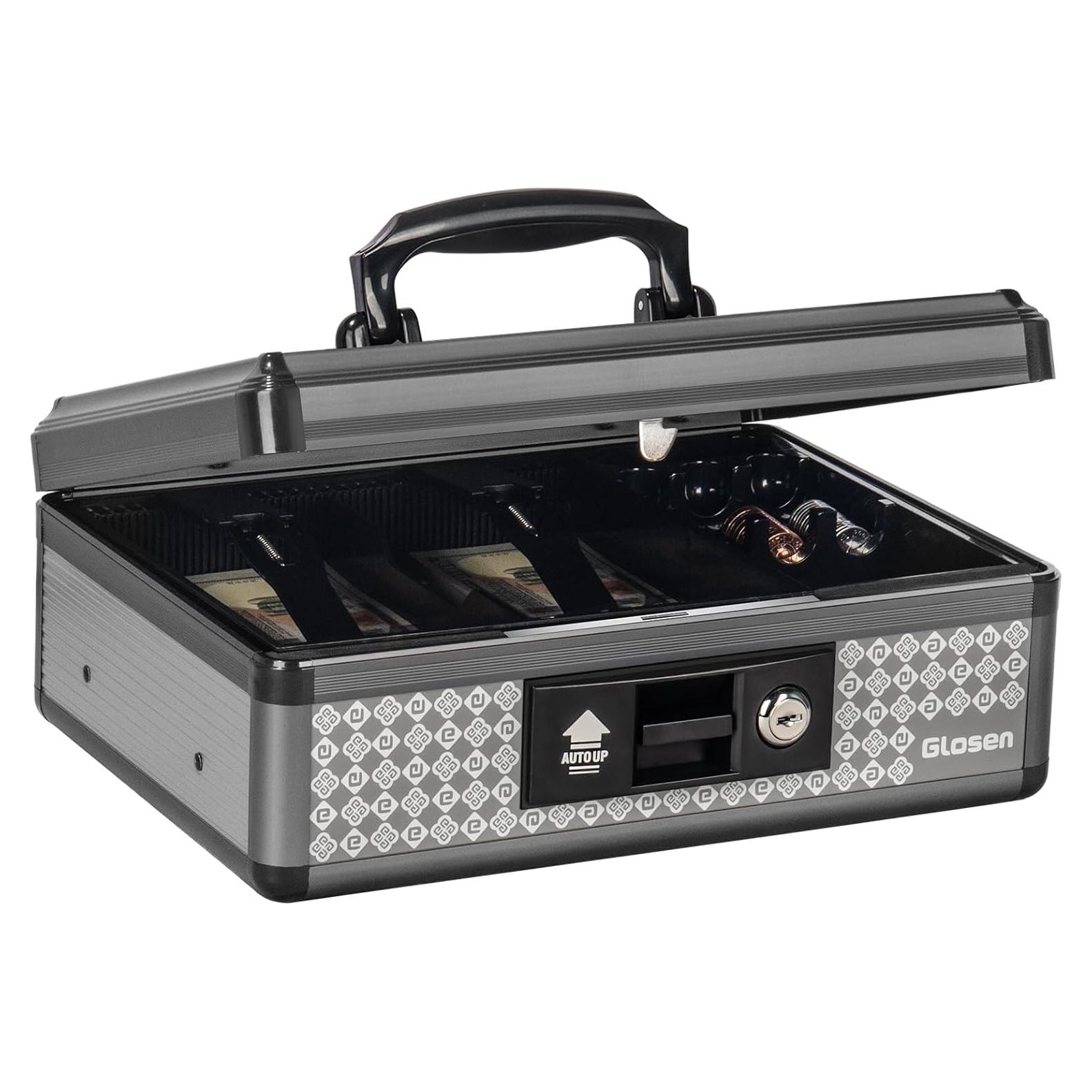 Caja de Dinero Glosen Mediana con Cerradura y Bandeja Extraíble