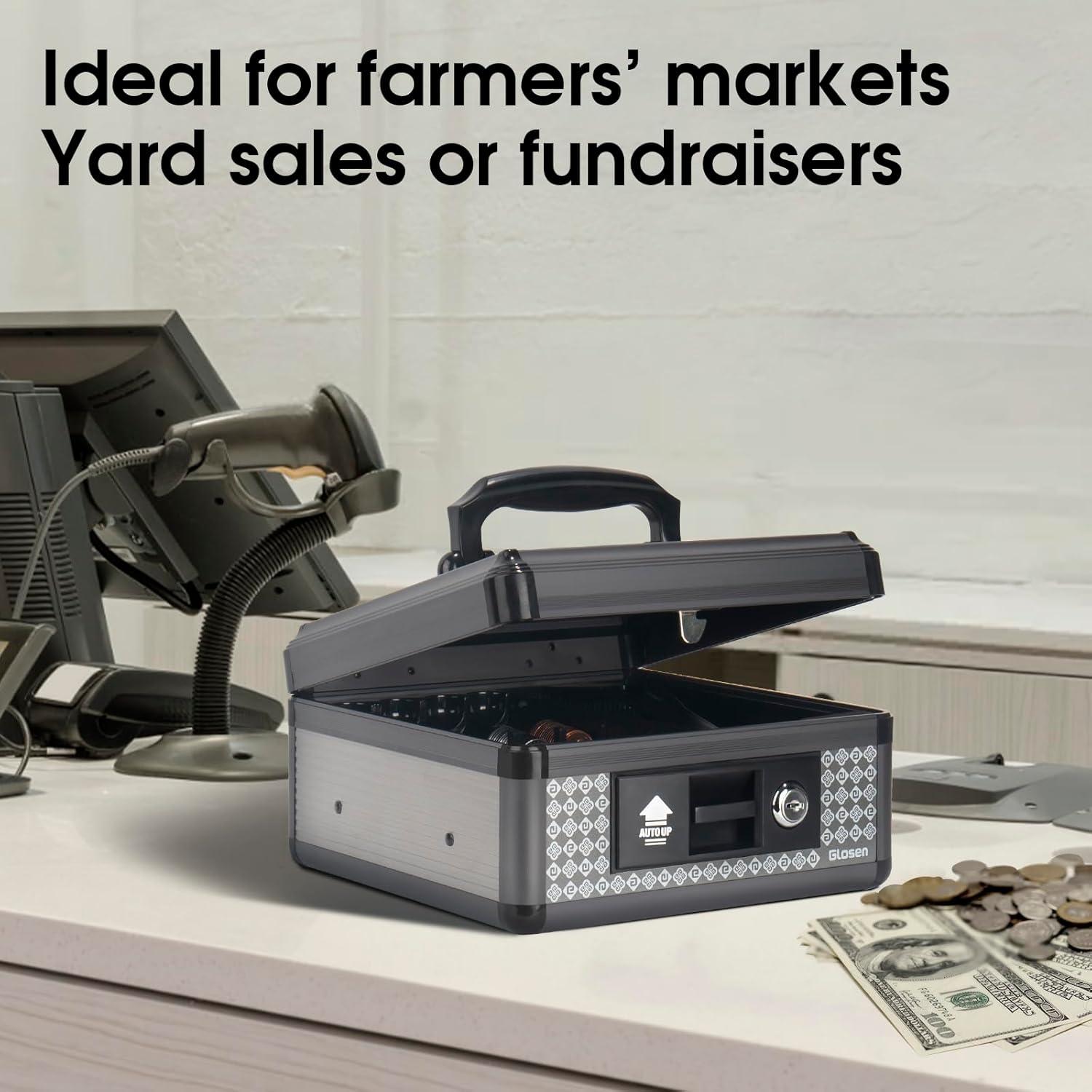 Caja de Dinero Glosen Mediana con Cerradura y Bandeja Extraíble