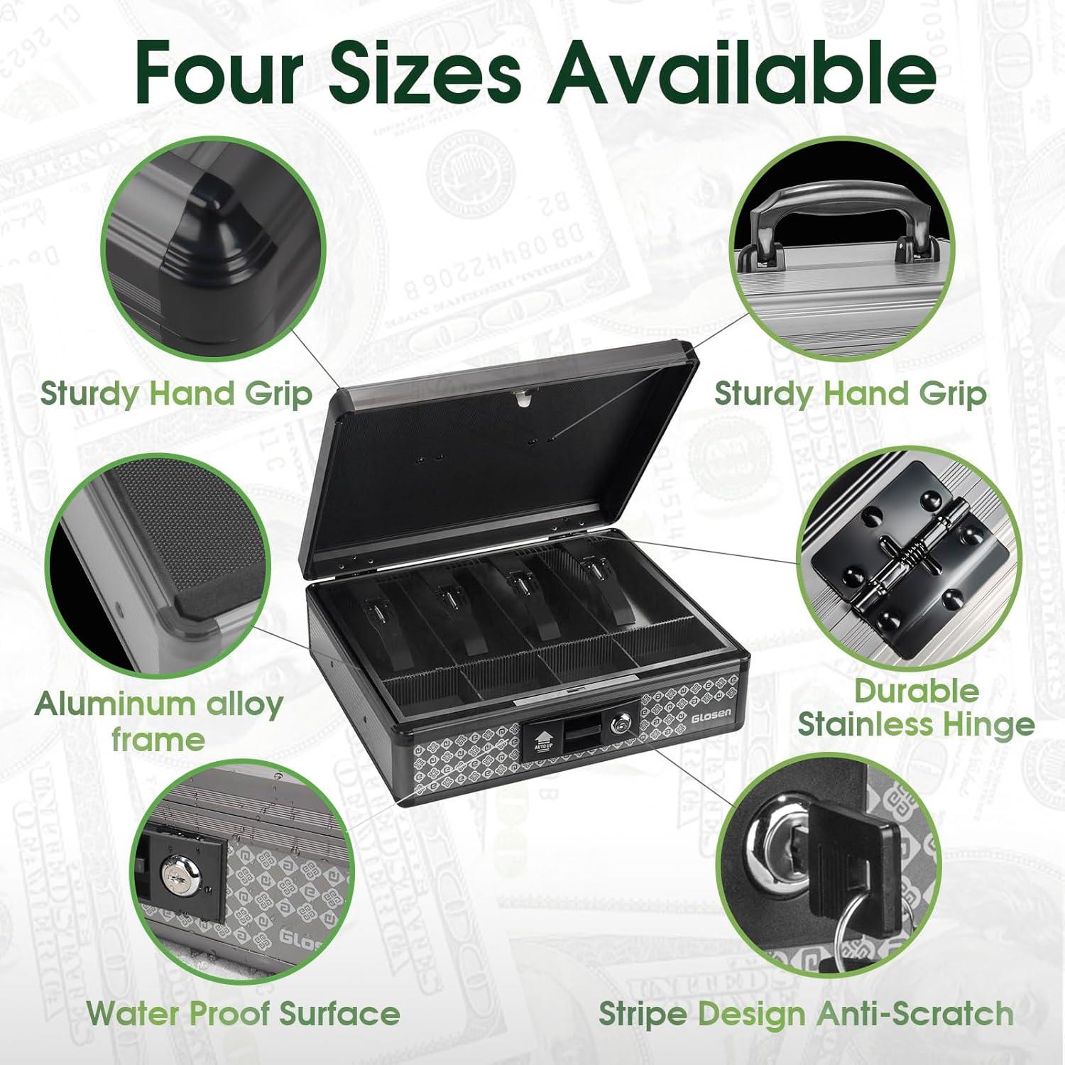 Caja de Dinero Glosen Mediana con Cerradura y Bandeja Extraíble