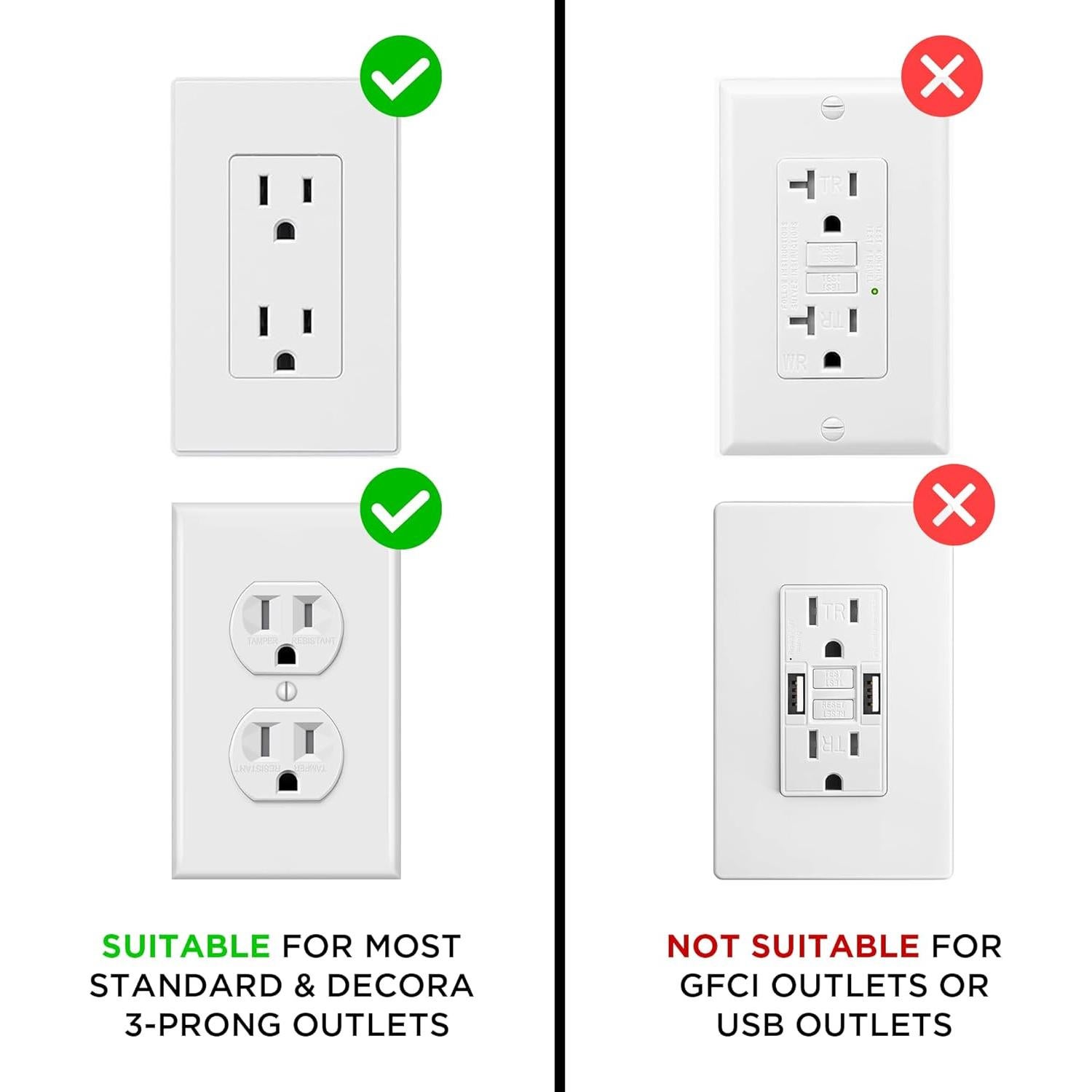 Cubierta de Enchufe a Prueba de Bebés LittleHippo GlowGuard 1-Pack