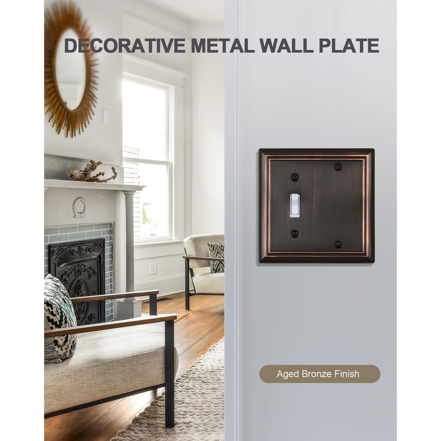 Placa de Pared ZILLSEA Bronce Envejecido 1 Interruptor 12.59x12.39 cm