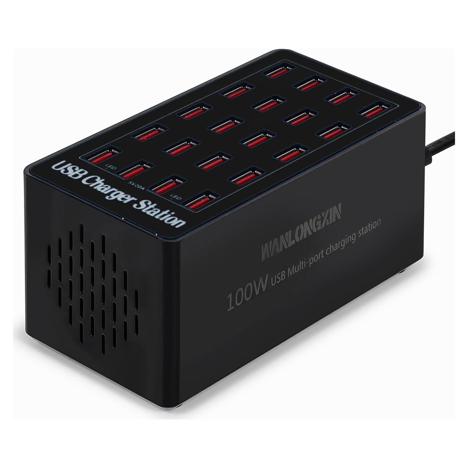 Estación de Carga USB 100W 20 Puertos Multi Dispositivos