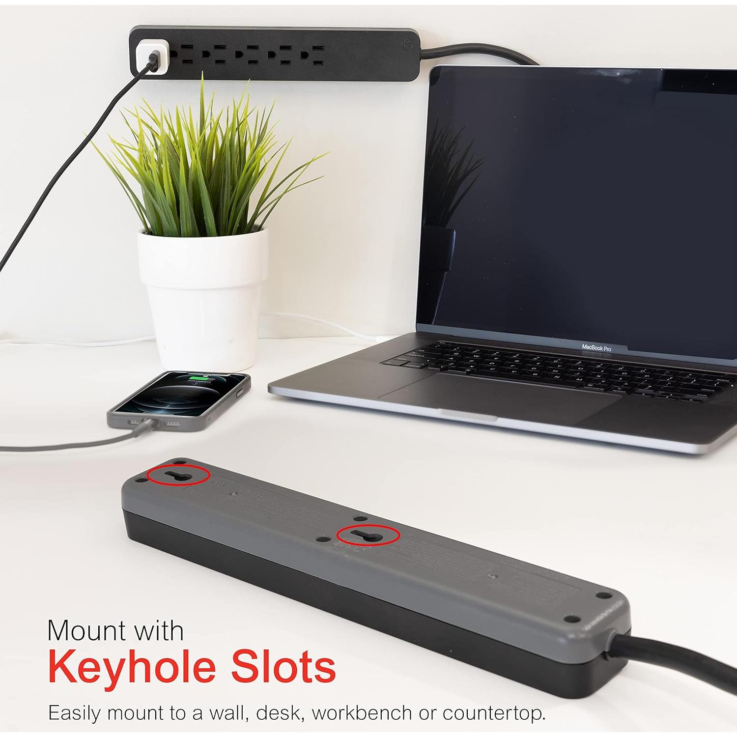 Regleta GE Protector Sobretensiones 6 Salidas 620 Julios 0.61m