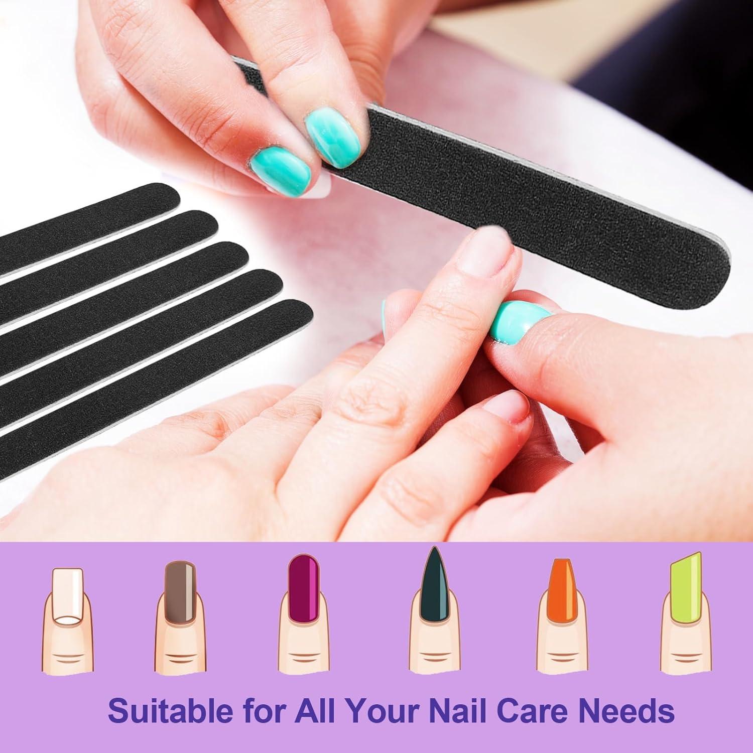 Limas de Uñas de Madera HomeyEra 24 Pcs 100/180 Grano