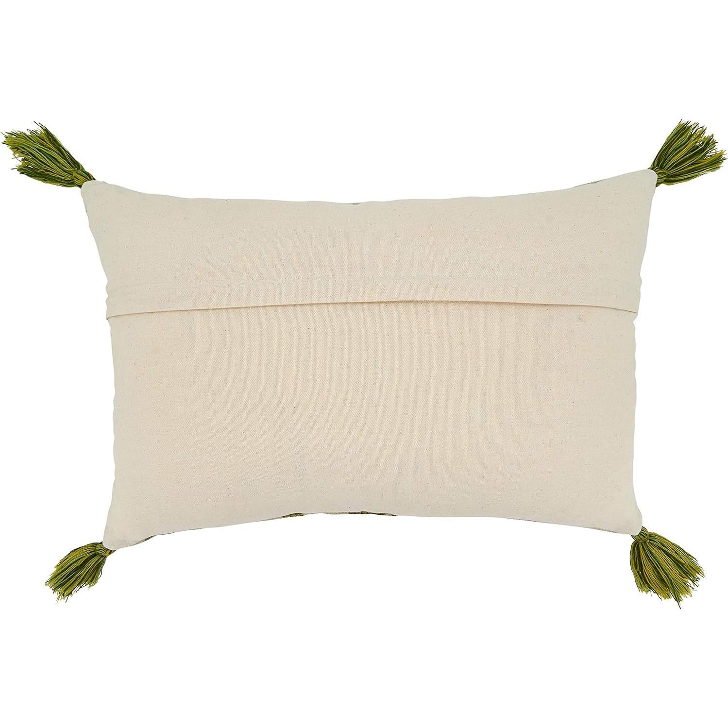 Funda de Almohada Bordada Floral SARO LIFESTYLE 40.6x61 cm Verde