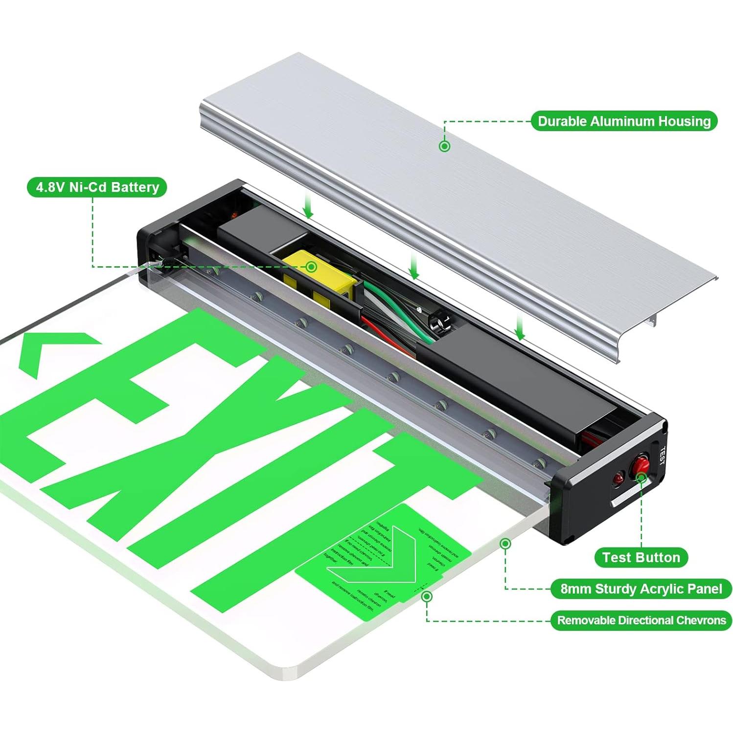 Señal de Salida Iluminada LED Verde Doble Cara SiTiSFi