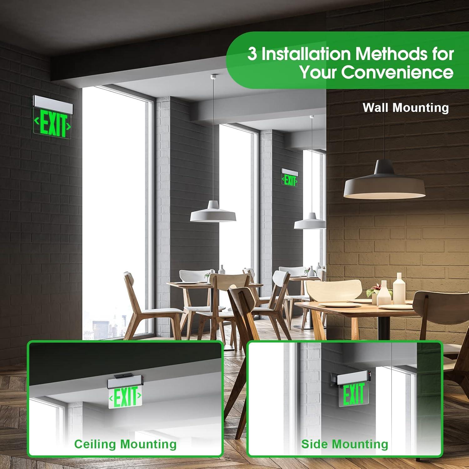 Señal de Salida Iluminada LED Verde Doble Cara SiTiSFi