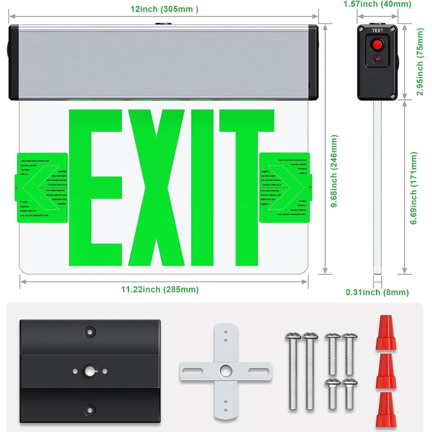 Señal de Salida Iluminada LED Verde Doble Cara SiTiSFi