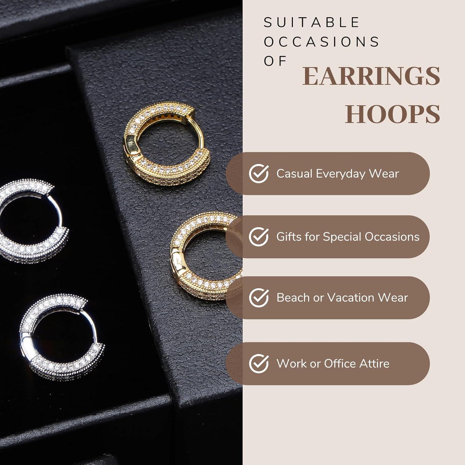 Pendientes de aro huggie YOSZO dorados 18K hipoalergénicos