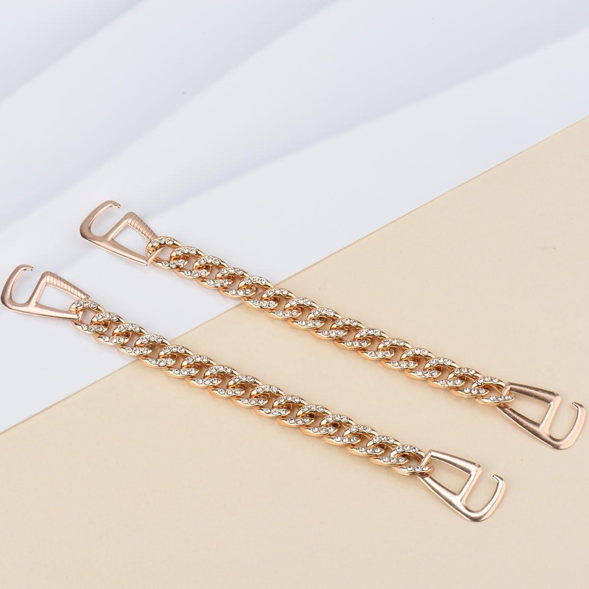 20PCS Encantos de Zapatos Brillantes Dorados para Mujeres