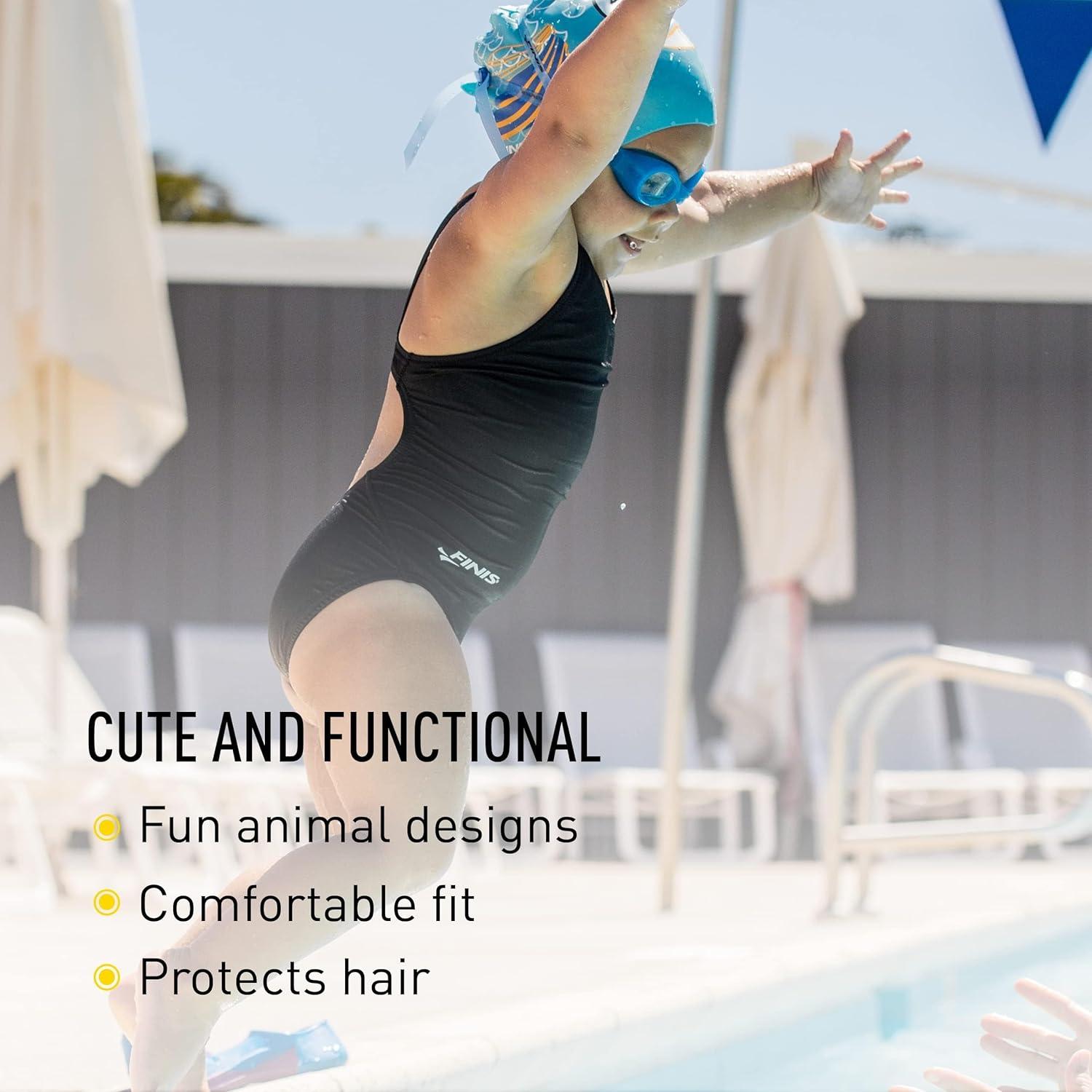 Gorro de natación FINIS Cabezas de animales para niños - Silicona