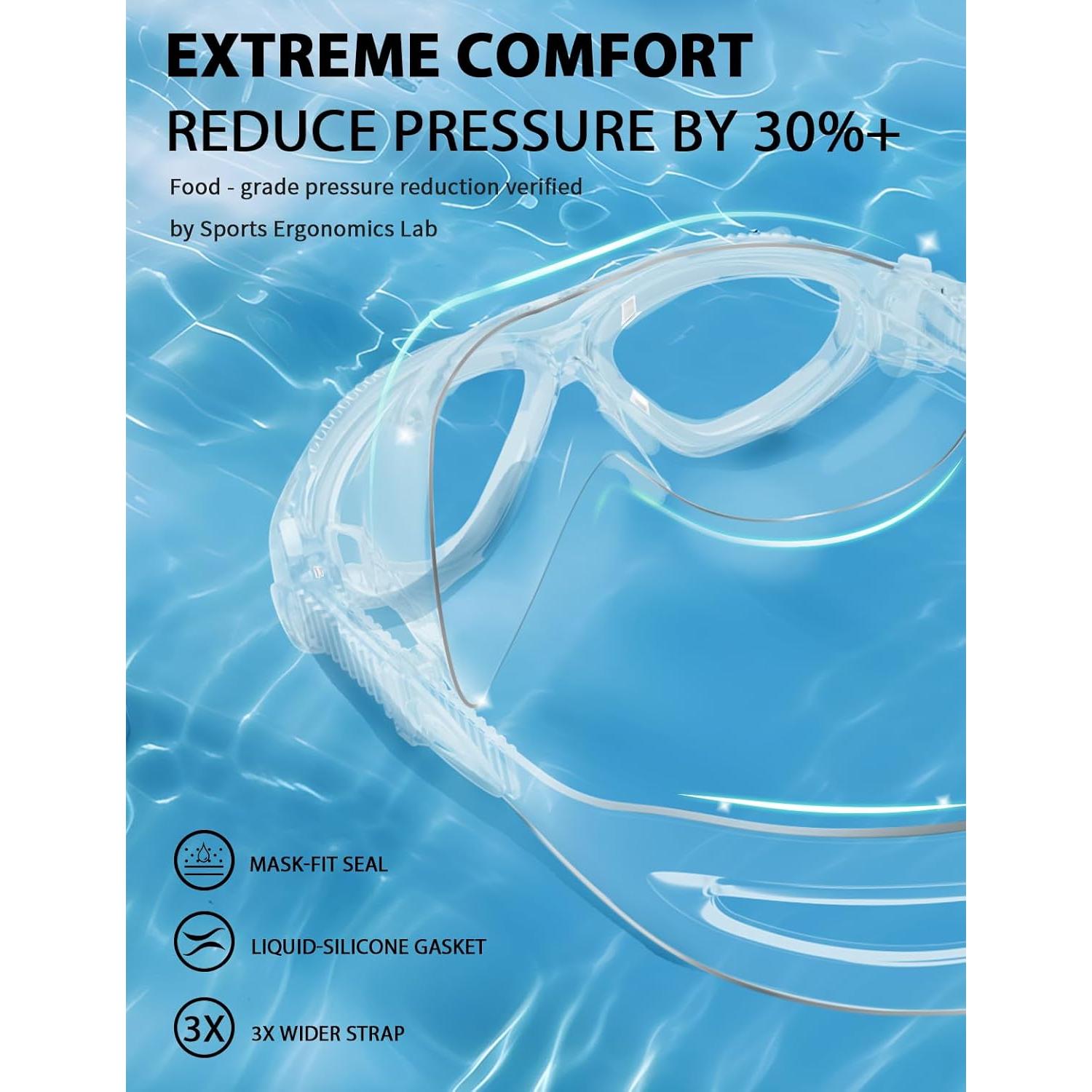 Gafas de Natación Panorámicas Sliwo 180° Adultos Silicona UV400