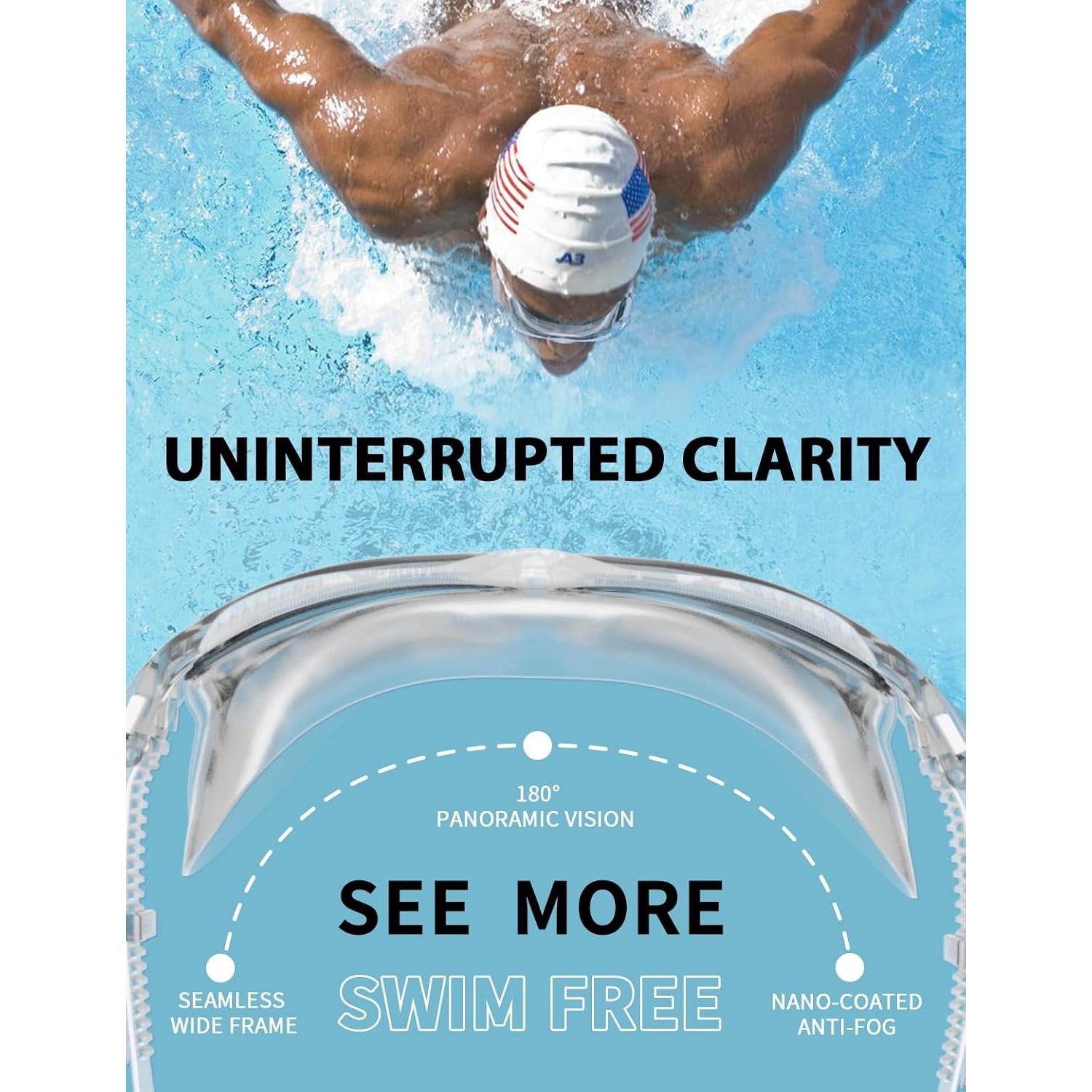 Gafas de Natación Panorámicas Sliwo 180° Adultos Silicona UV400