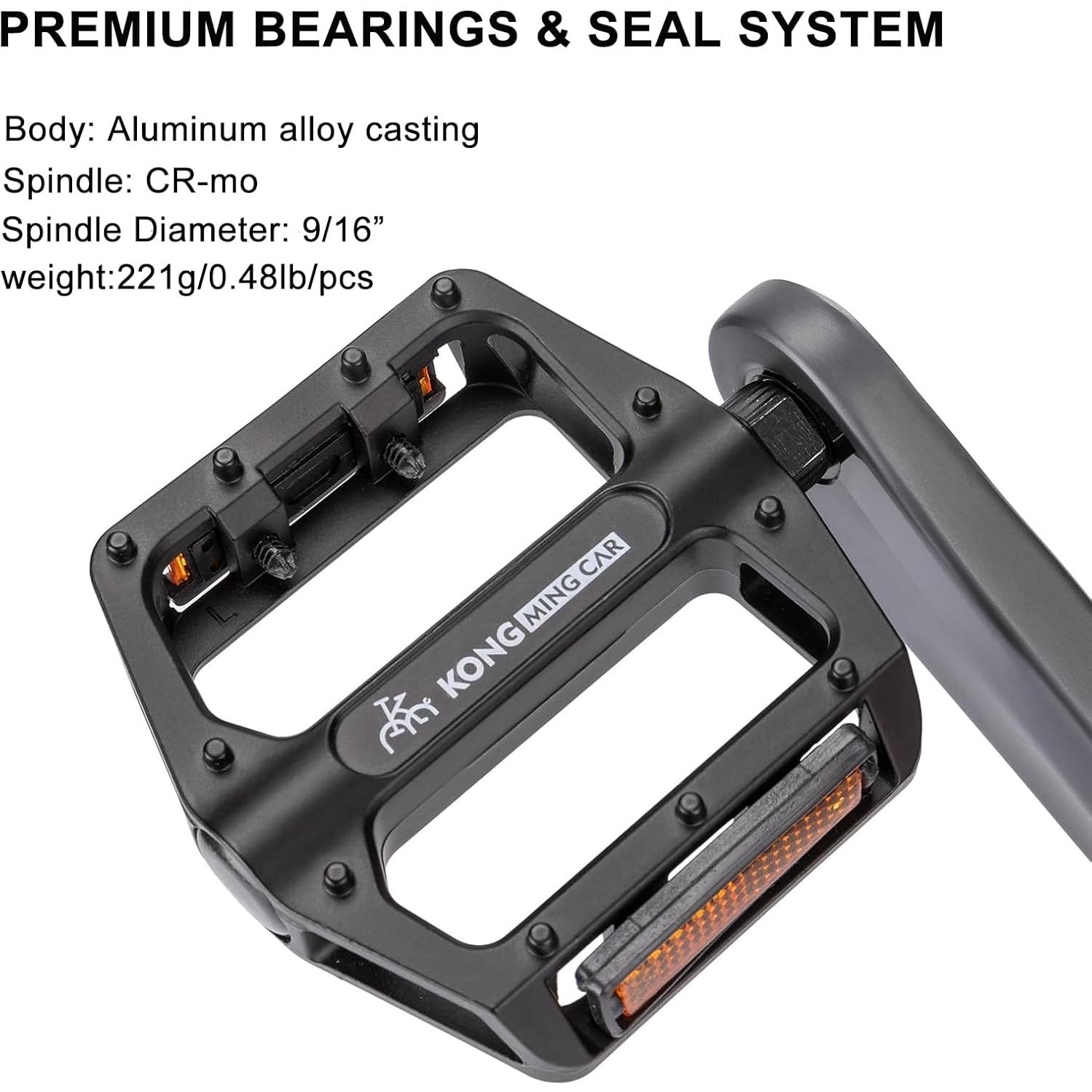 Pedales de Bicicleta KONG MING CAR Aluminio 100x104mm con Reflectores