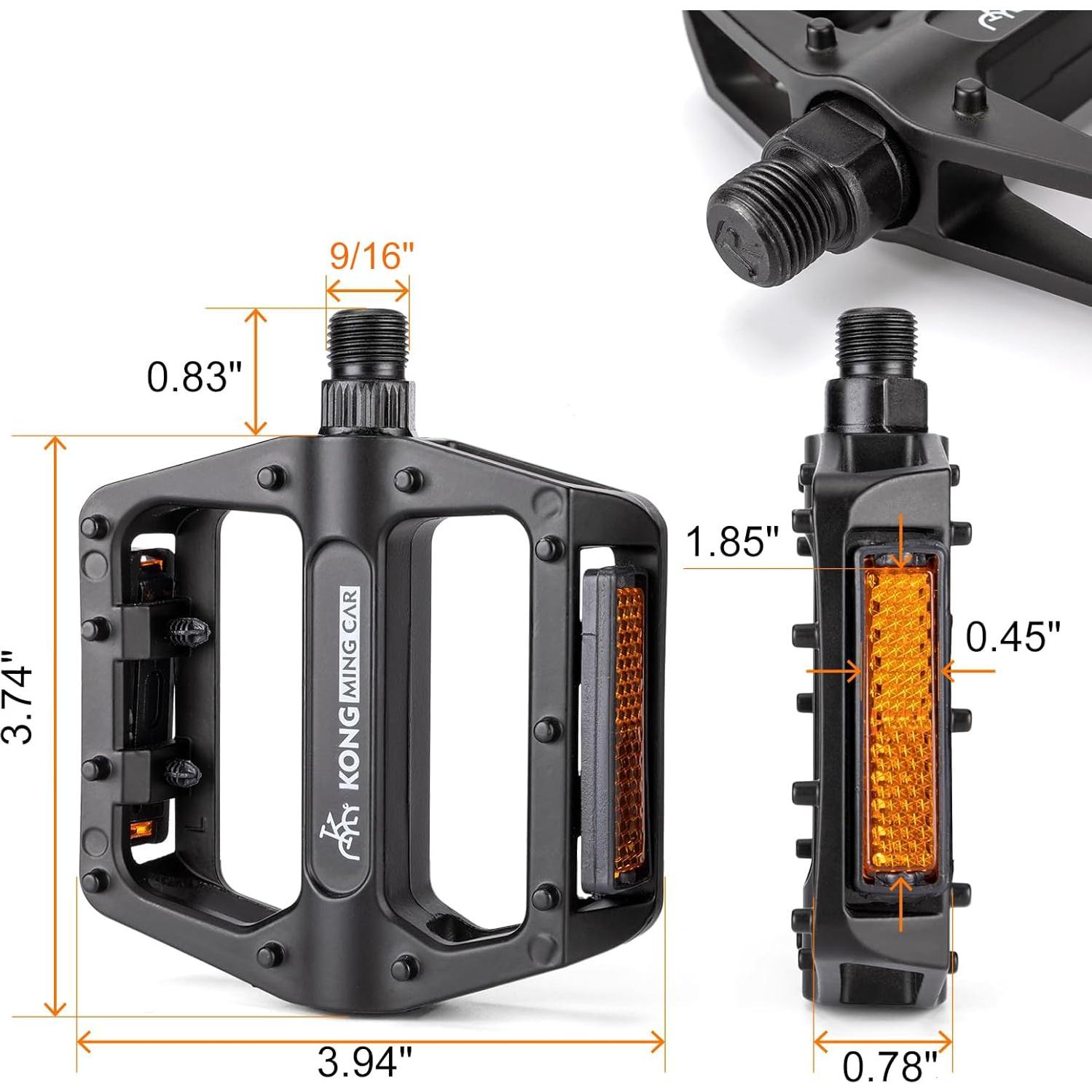 Pedales de Bicicleta KONG MING CAR Aluminio 100x104mm con Reflectores