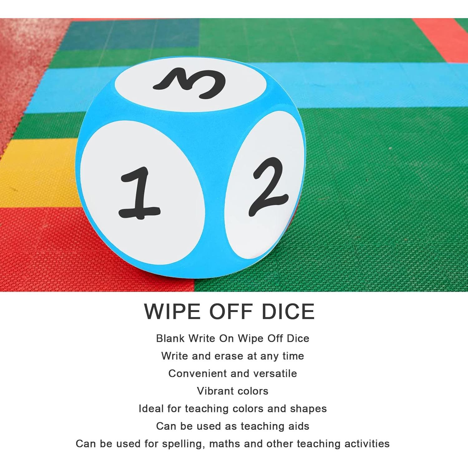 Dados de Borrado en Seco Cryfokt 10cm Azul para Enseñanza