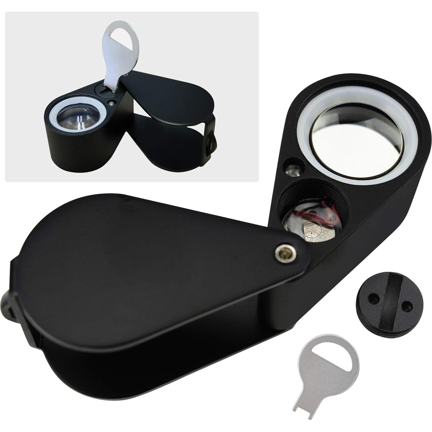 Lupa de Joyero 15x DANOPLUS con LED UV y Lente Triplete 21mm