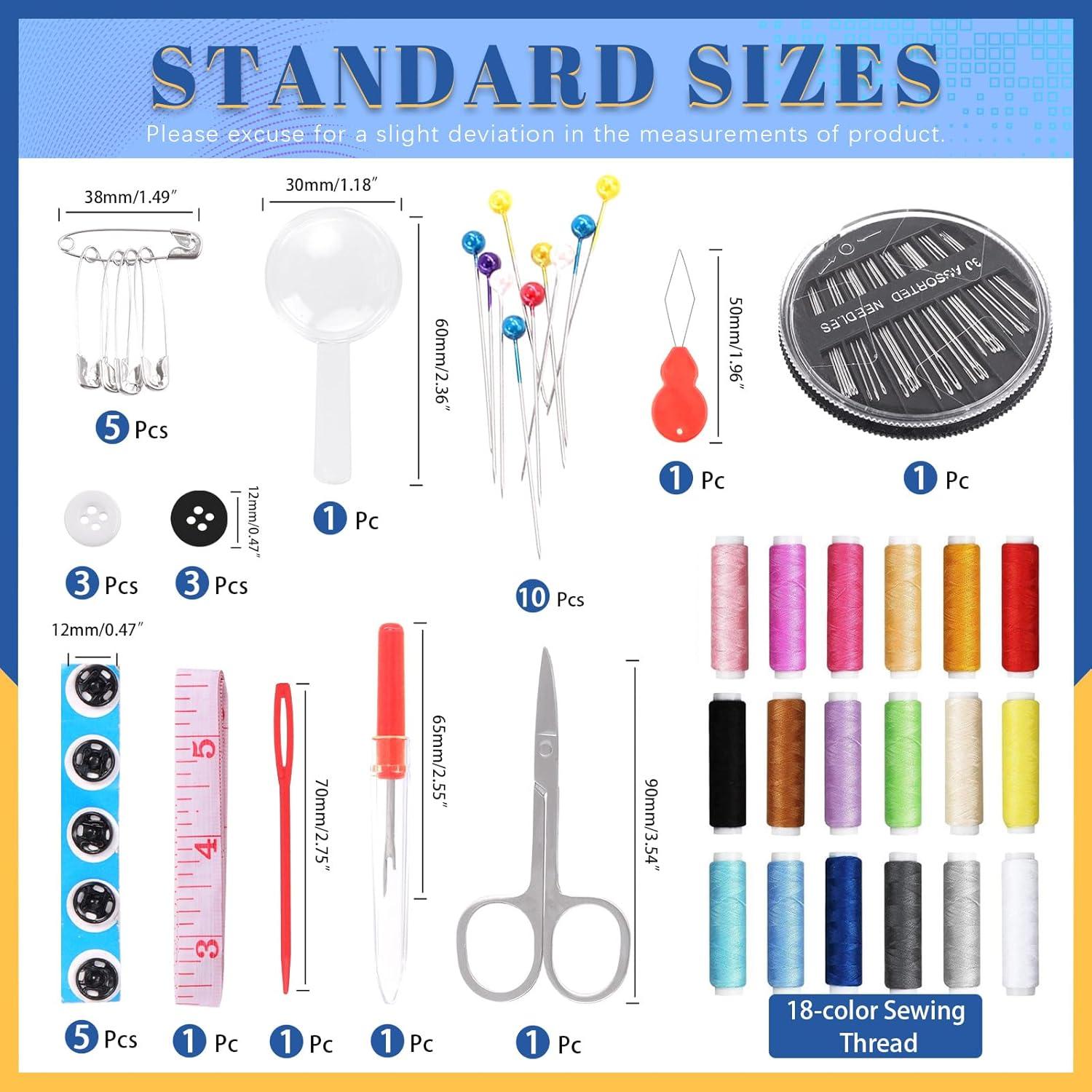 Kit de Costura Glarks 80 Piezas con Hilo, Agujas y Tijeras