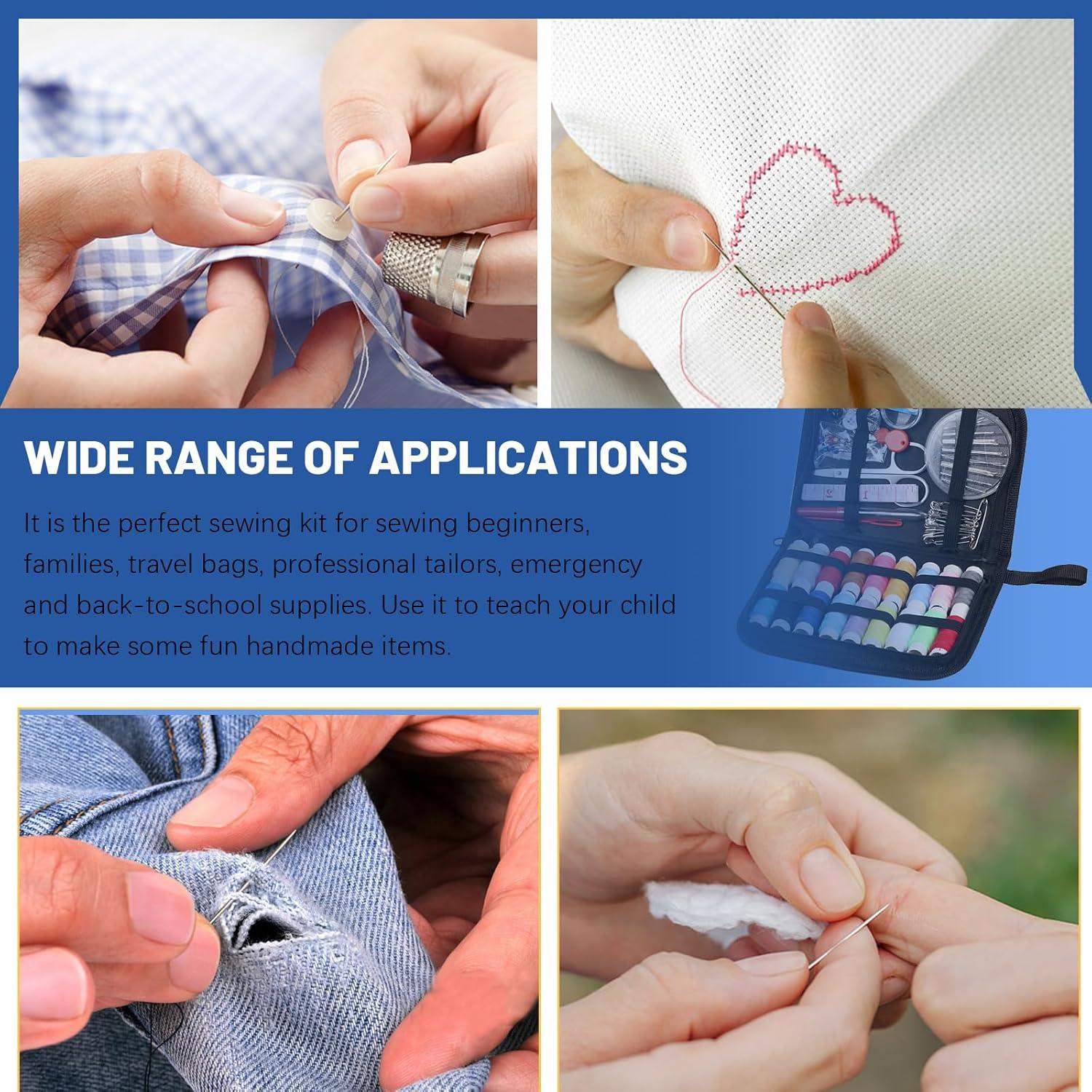 Kit de Costura Glarks 80 Piezas con Hilo, Agujas y Tijeras