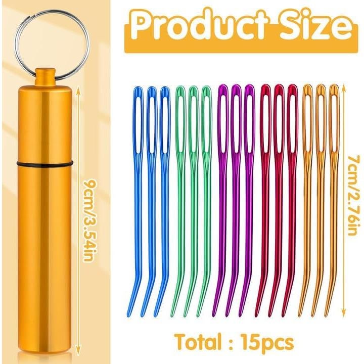 Juego de 15 Agujas de Remendar UzecPk de Aluminio 6.99 cm