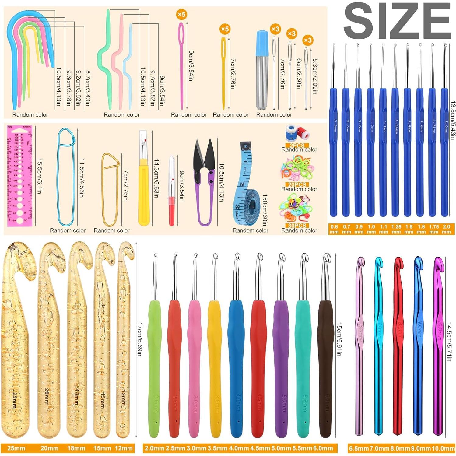 Juego de Ganchillos Ergonómico Zlulary 116 Piezas con Estuche
