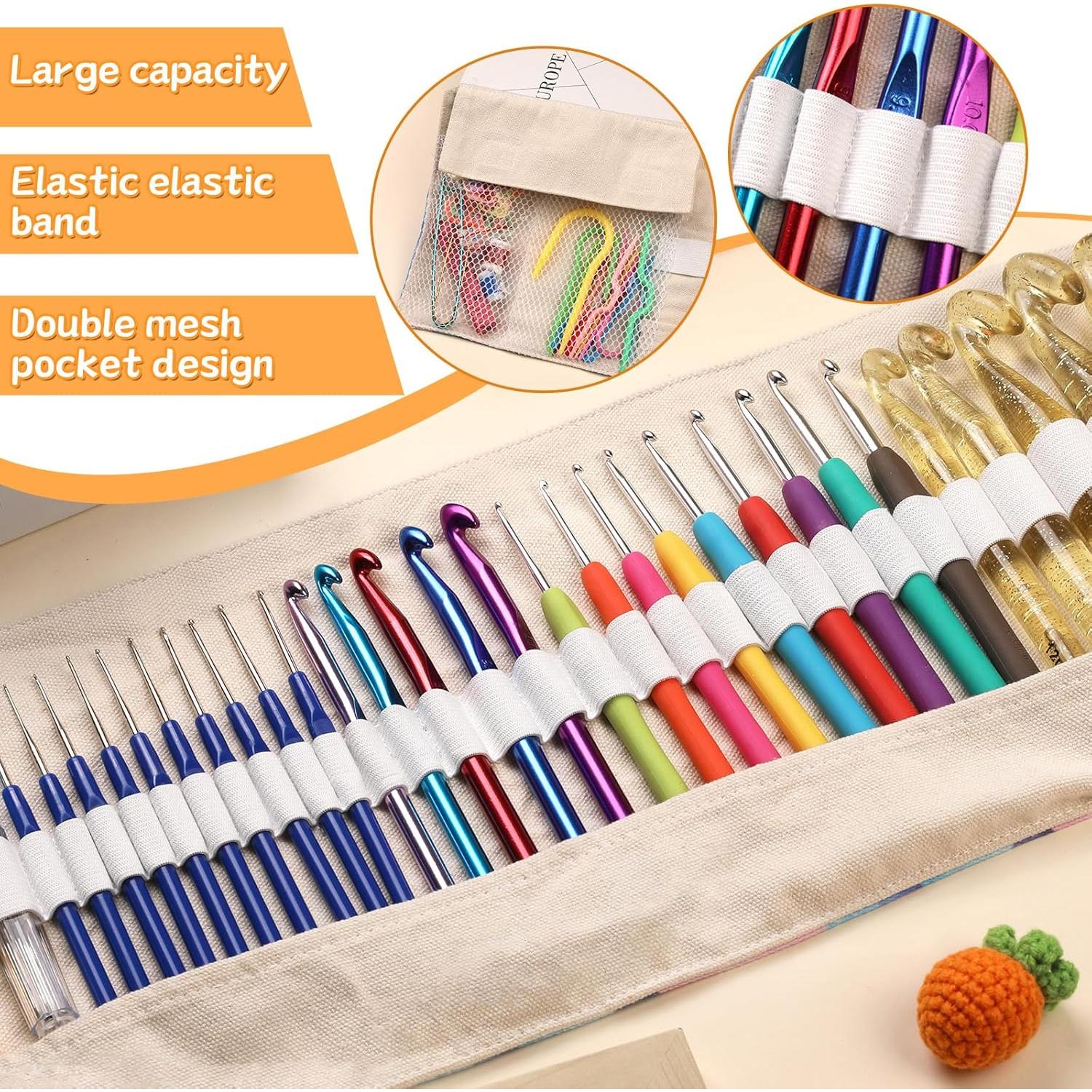 Juego de Ganchillos Ergonómico Zlulary 116 Piezas con Estuche