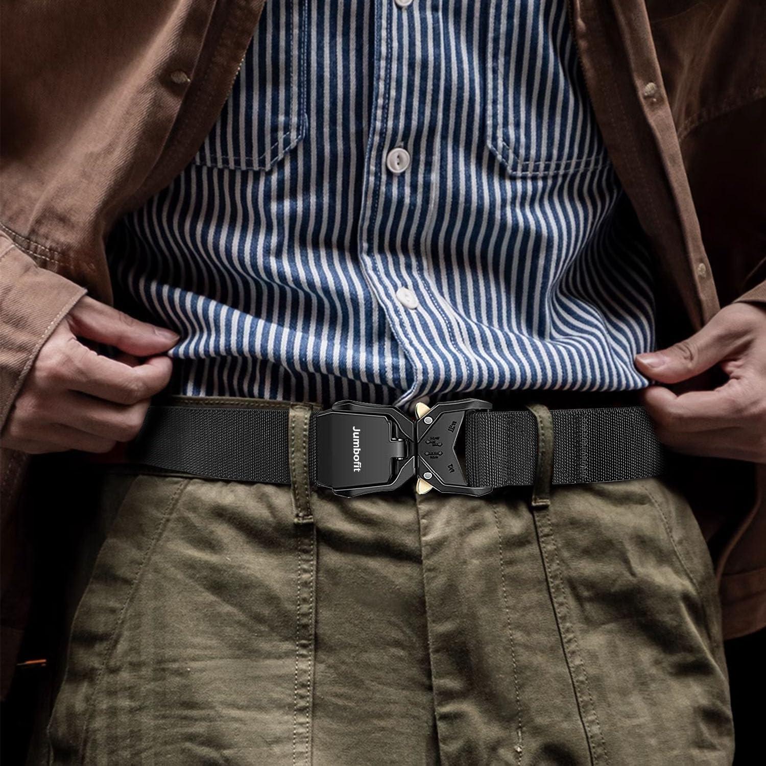 Cinturón Táctico Jumbofit Nylon Ajustable 125 cm con Hebilla