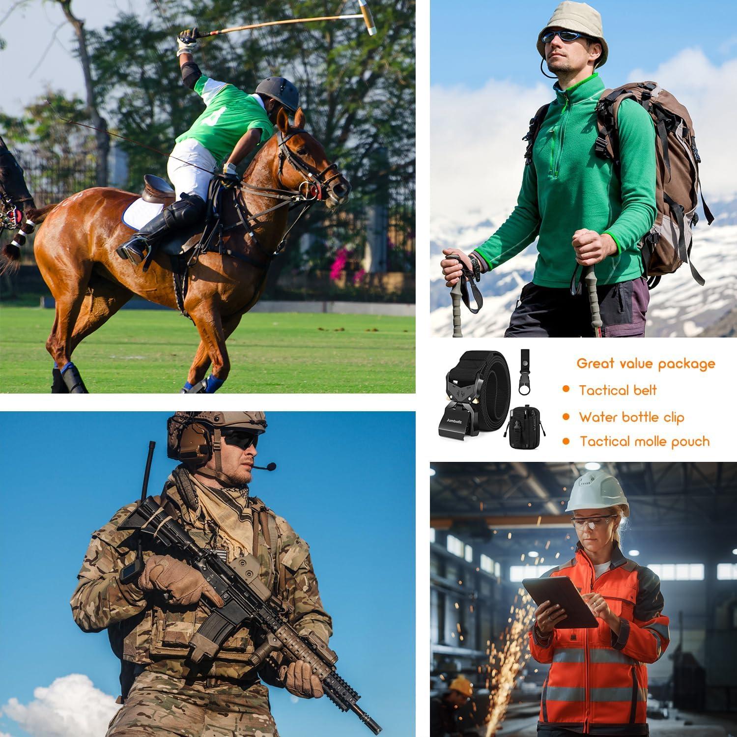 Cinturón Táctico Jumbofit Nylon Ajustable 125 cm con Hebilla