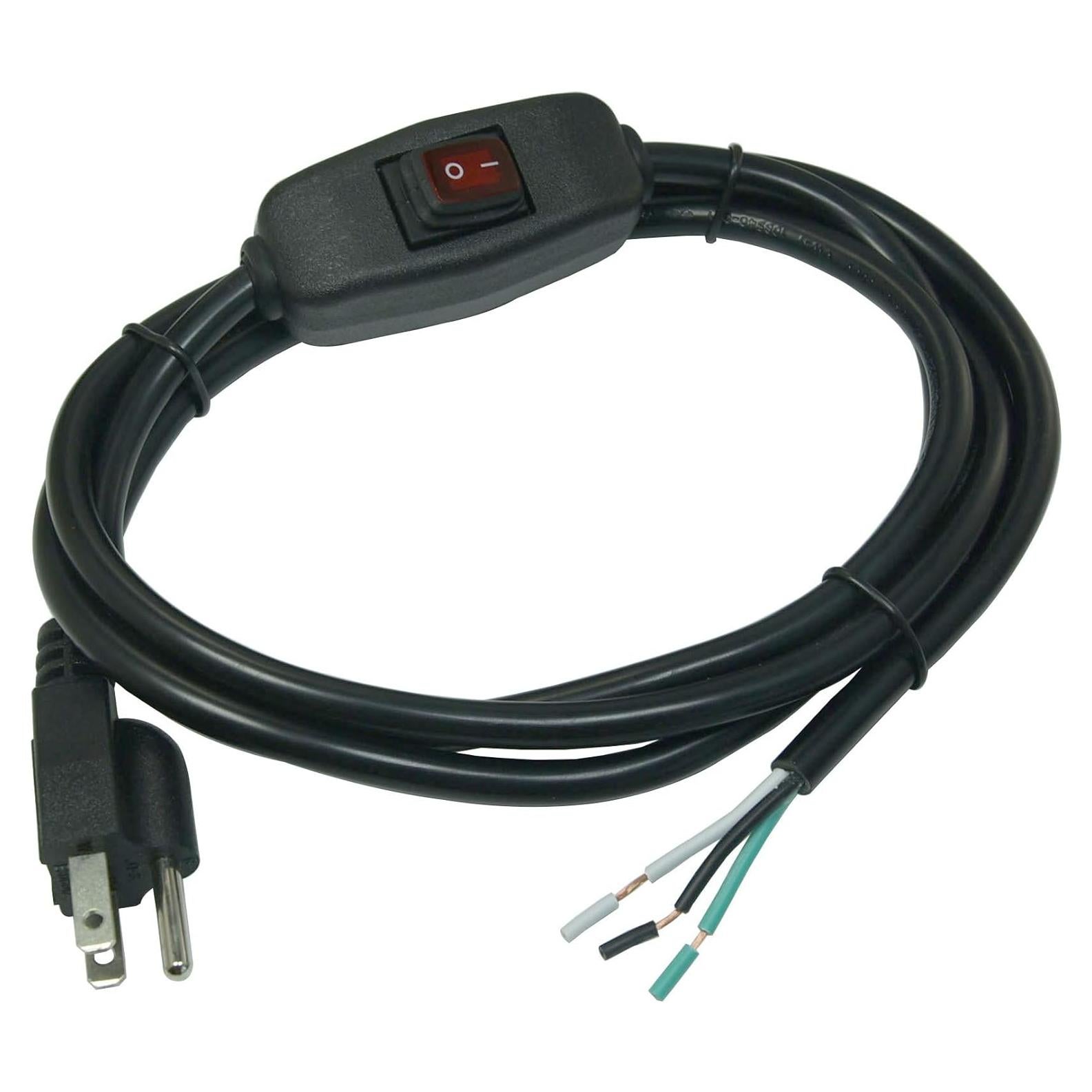 Cable de Alimentación 1.83m FILSHU 18AWG 3 Clavijas con Interruptor