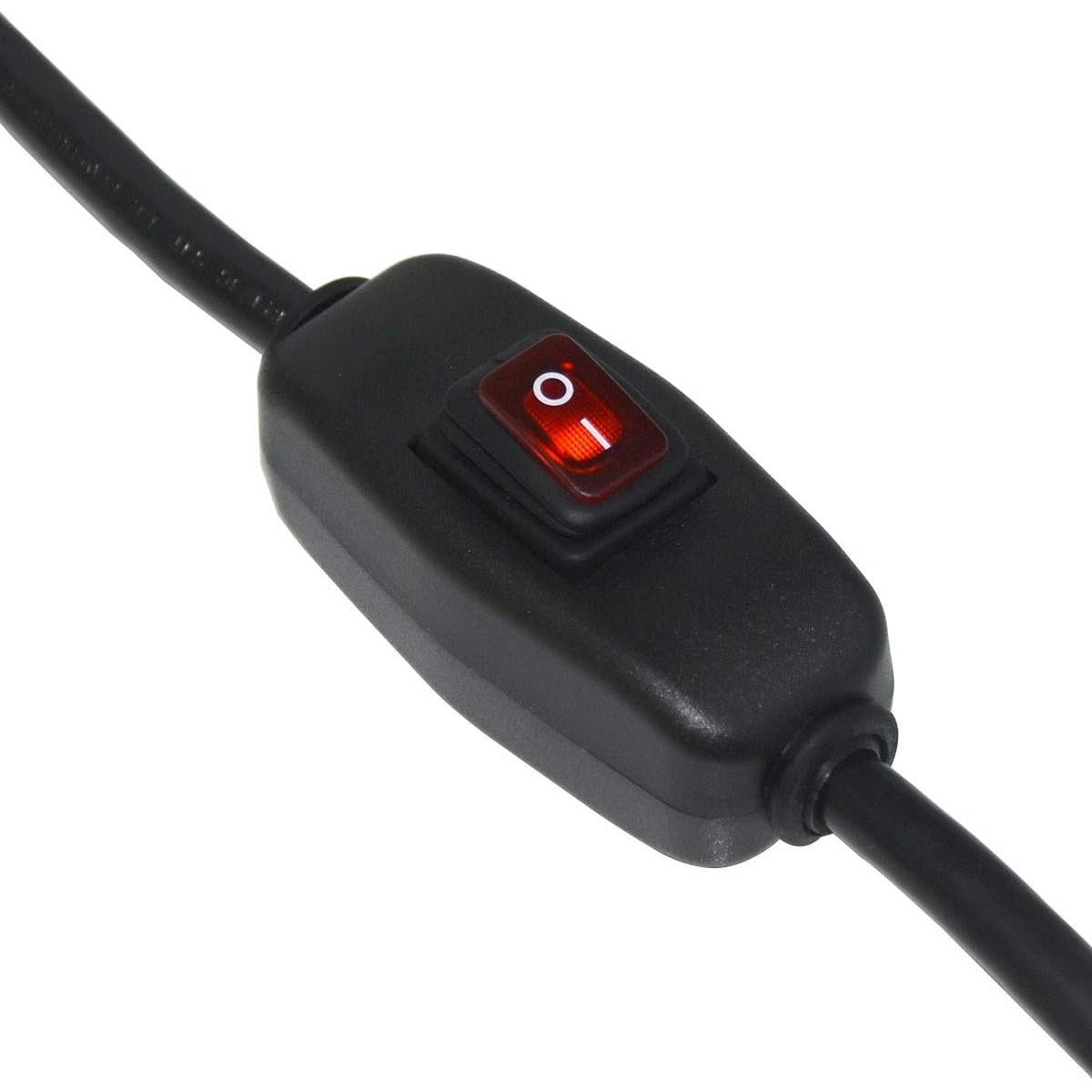 Cable de Alimentación 1.83m FILSHU 18AWG 3 Clavijas con Interruptor