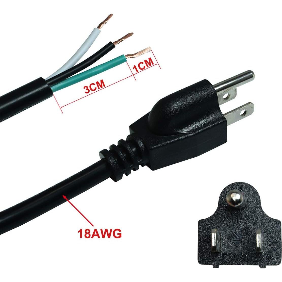 Cable de Alimentación 1.83m FILSHU 18AWG 3 Clavijas con Interruptor