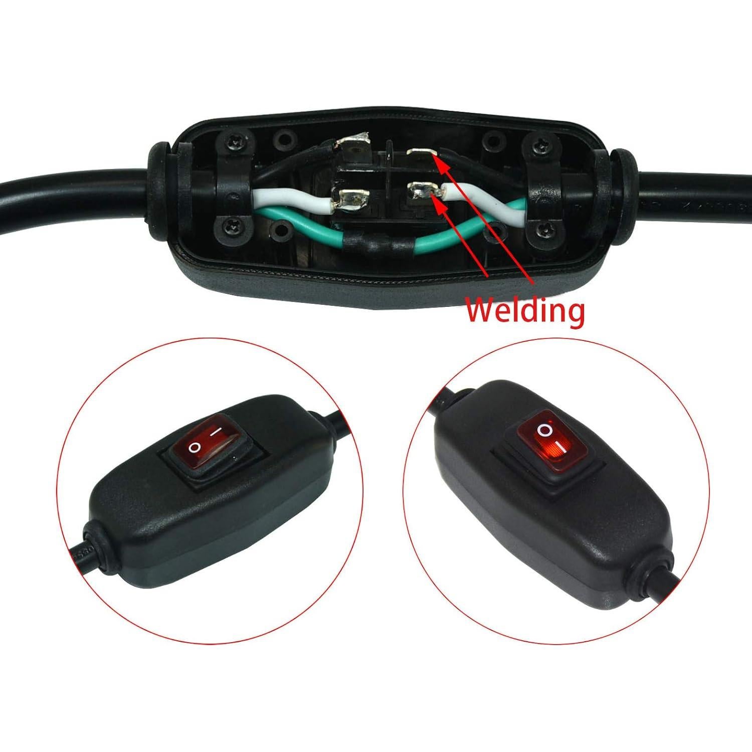 Cable de Alimentación 1.83m FILSHU 18AWG 3 Clavijas con Interruptor