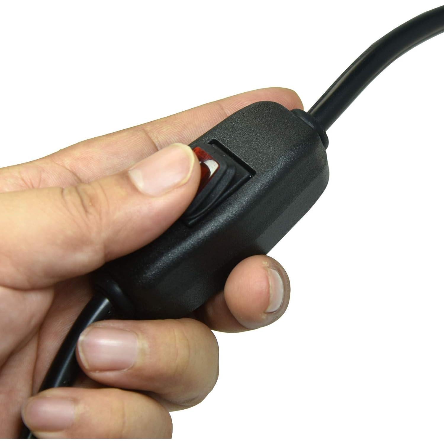 Cable de Alimentación 1.83m FILSHU 18AWG 3 Clavijas con Interruptor