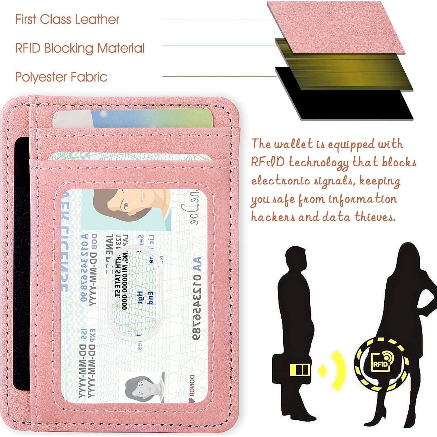 Estuche para Tarjetas de Crédito Giantree Rosa con Bloqueo RFID