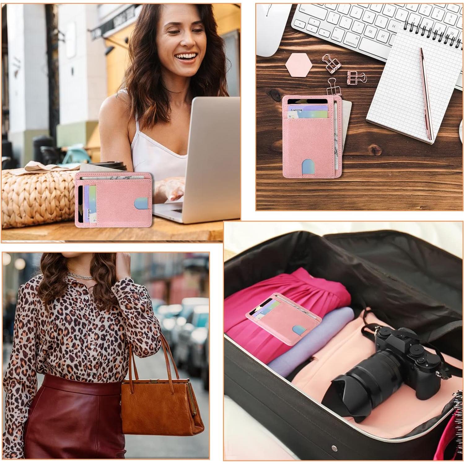 Estuche para Tarjetas de Crédito Giantree Rosa con Bloqueo RFID